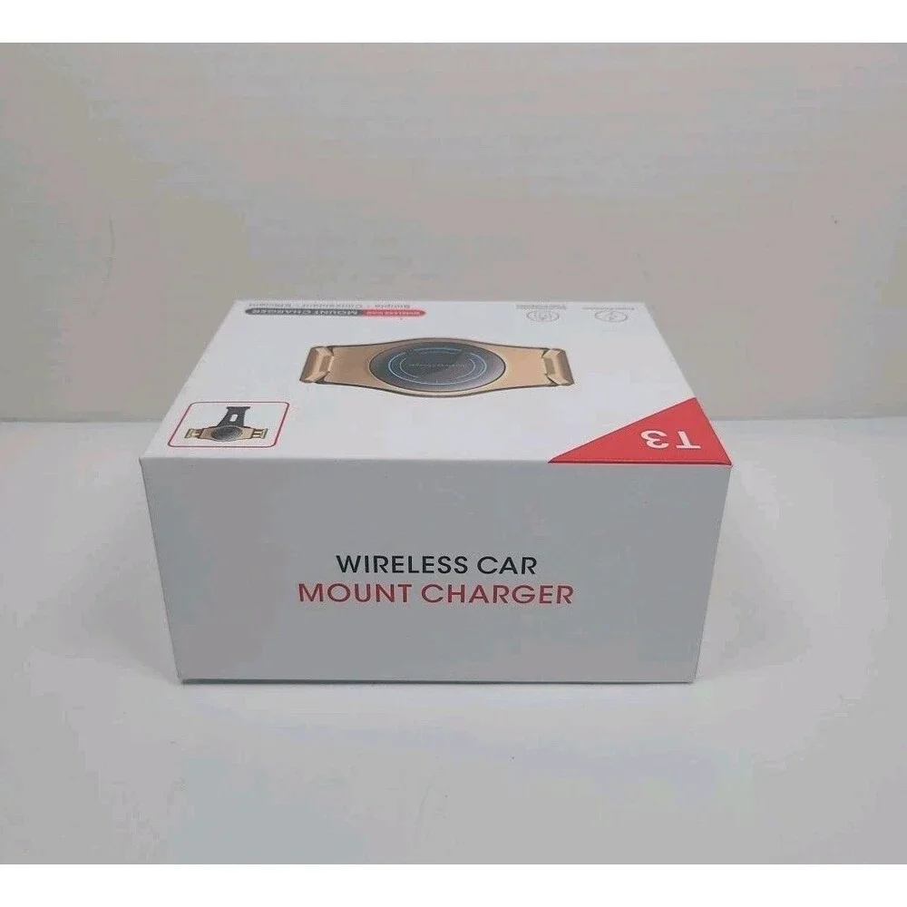Wireless Car Charger & mount Qi Fast Charging Clamping Air Vent BLACK